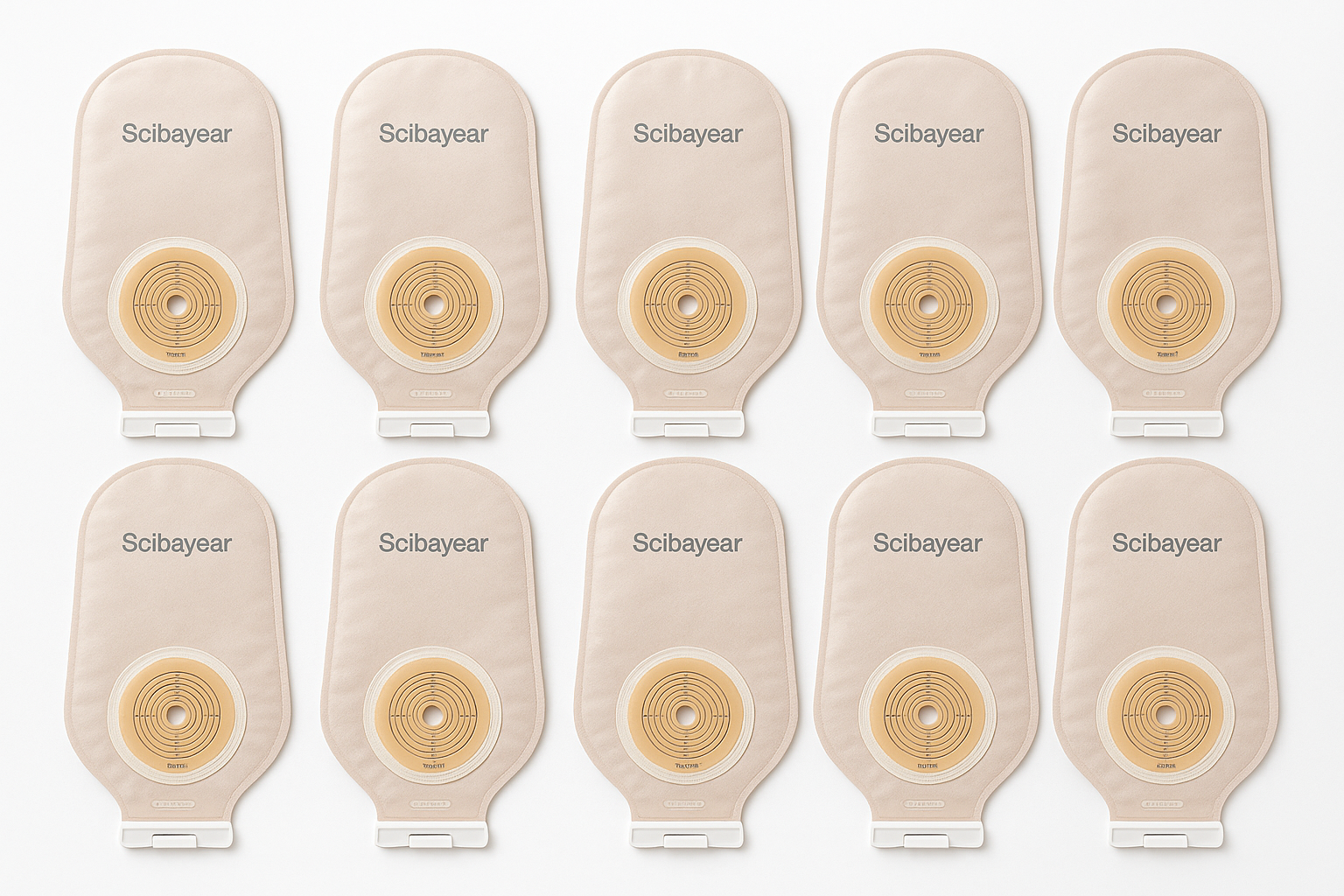 SCIBAYEAR 20pcs 2 Piece Colostomy Bags Drainable Pouches with Closure for Ileostomy Ostomy Supplies
