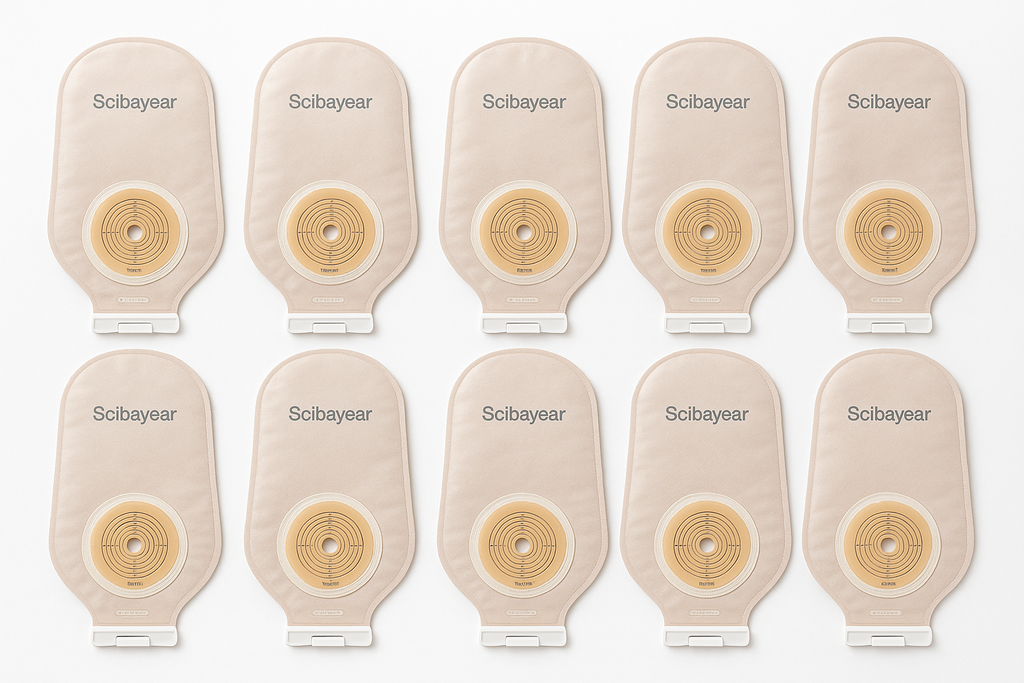SCIBAYEAR 20pcs 2 Piece Colostomy Bags Drainable Pouches with Closure for Ileostomy Ostomy Supplies