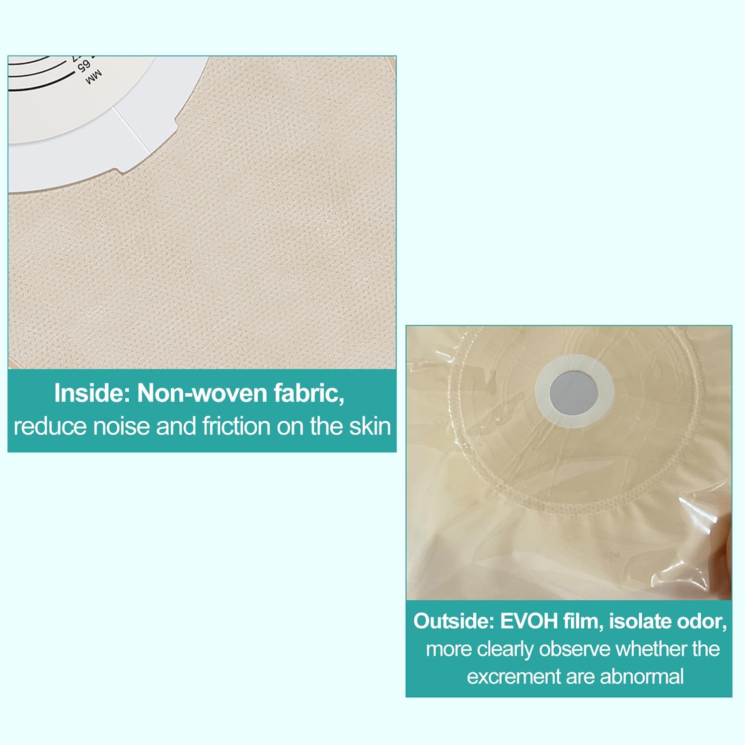 scibayear Colostomy Bags Ostomy Supplies One-Piece Convex Ostomy Bags with a Waistband