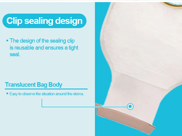 SCIBAYEAR 20pcs 2 Piece Colostomy Bags Drainable Pouches with Closure for Ileostomy Ostomy Supplies
